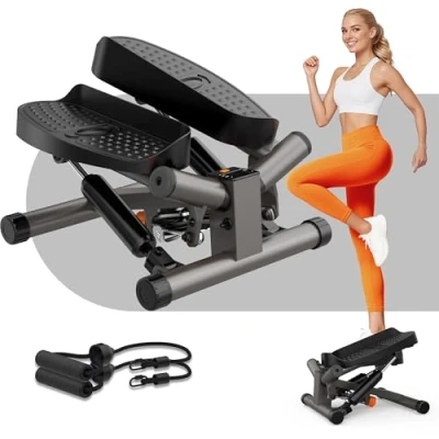 Image of Niceday Twist Steppers for Exercise Workout, Mini Stepper with Resistance Bands, Machine Home, Step Exerciser LCD Monitor, Space Saving, Non Slip Pedal, Full Body Training
