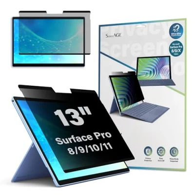 Image of SenseAGE Magnetic Screen Privacy Filter for Surface Pro 11/X/9/8, Anti Glare/Blue Light, Spy Filter, Easy On/Off Compatible with Microsoft 13 inch