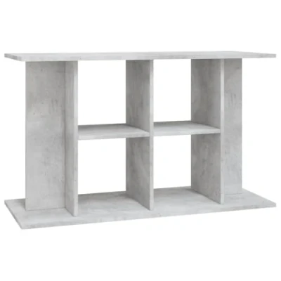 Image of vidaXL Aquarium Stand in Concrete Grey Engineered Wood Support with Multi tier Storage Modern Fish Tank 100x40x60cm