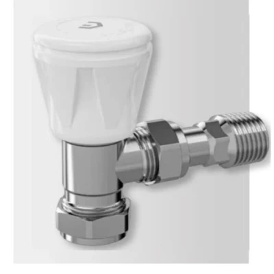 Image of Myson Matchmaster 10mm Lockshield Angle Chrome with Pushfit 90 Degree Elbow MASTER10LACPF90