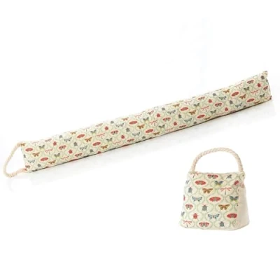 Image of Butterfly &amp; Insect Doorstop Draught Excluder Set Butterflies Ladybug Draft and Door Stop 2 Piece Fabric Stopper