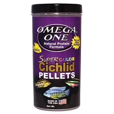 Image of Omega One Super Color Sinking Cichlid Pellets, 4mm Large 20 oz
