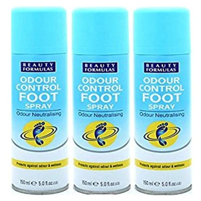 Image of 3 x Beauty Formulas Feet Care Odour Control Foot Spray 150ml