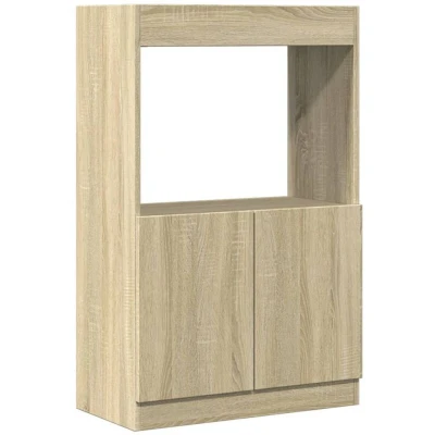 Image of vidaXL Highboard/Sideboard/Cupboard Sonoma Oak, Engineered Wood, 63x33x100cm For Living Room, Bedroom, Office