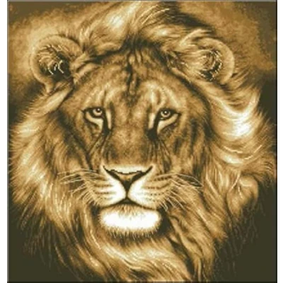 Image of Lion, The King,Counted Cross Stitch, Cotton Thread, 14count 209x219 Stitch 50x50cm Counted Kits