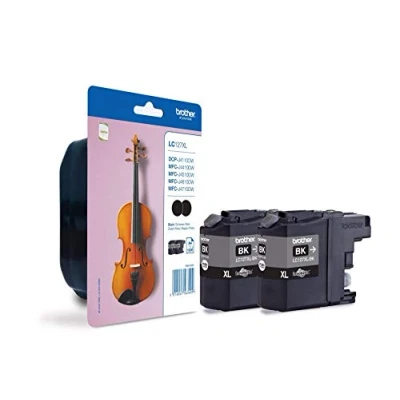 Image of Brother LC 127XLBK Inkjet Cartridge, Black, Twin Pack, High Yield, Includes 2 x Cartridges, Genuine Supplies