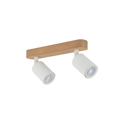 Image of Top Twin Ceiling Spotlight Pine, White 2xGU10