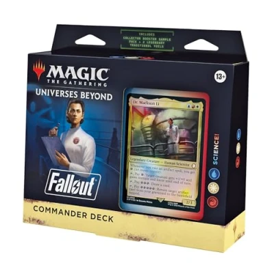 Image of Magic: The Gathering Fallout Commander Deck Science! (100 Card Deck, 2 Collector Booster Sample Pack + Accessories)