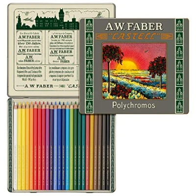 Image of FABER CASTELL Limited Edition 111th Anniversary Tin of 24 Polychromos Artists&#039; Pencils