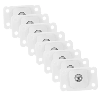 Image of Angoily 8pcs Mini Self Adhesive Casters Wheels Ball Transfer Bearing Unit Table Conveyor Roller for Transmission Furniture Wheelchair (White)