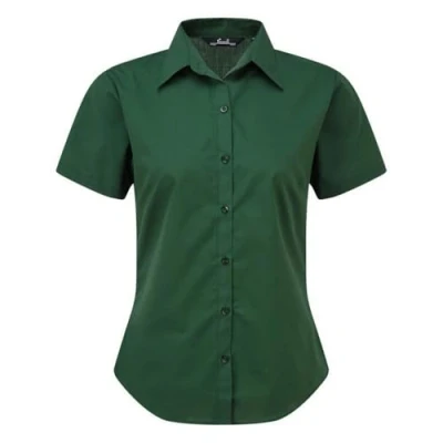 Image of Premier Women&#039;s poplin Short Sleeve Blouse, Ladies Plain Work Shirt Bottle Size 8