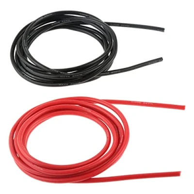 Image of DRELD 10 Gauge Silicone Wire Kit, 2.5m Ultra Flexible High Temp 10AWG 1050 Strands of Tinned Copper Stranded for Model Battery Low Impedance（2.5m red &amp;2.5m black）