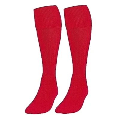 Image of BRAND KRUZE Plain FOOTBALL SOCKS Kids Boys Mens Activewear Hockey Rugby School Sports PE UK RED 6 11