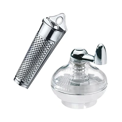 Image of Westmark 1 Nutmeg Mill + Grater, with Storage Area, Plastic/Stainless Steel, Silver/Transparent, 695722E6