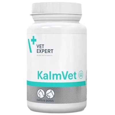 Image of Vet Expert Kalmvet Stress and Anxiety Relief Supplement for Dogs Cats Promotes Relaxation with Chamomile, L Tryptophan, Valerian Root Extract