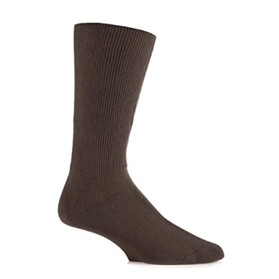 Image of 1 Pair Brown Footnurse Oedema Extra Wide Cotton Socks Men&#039;s 9 11 Mens Iomi