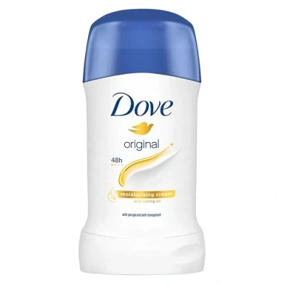 Image of Dove Original Anti Perspirant Deodorant ¼ moisturising cream with 100% natural caring oil Stick for 48 hour odour protection 6x 40 ml