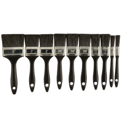 Image of Coral 31102 Task Partner Paint Brushes with Synthetic Paintbrush Heads Disposable 10 piece pack set, Yellow