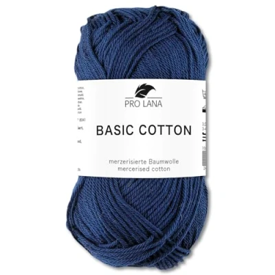 Image of Frida&#039;s Wollhaus Pro Lana 50 g Basic Cotton Knitting Crochet Wool Yarn 64 Colours (50 Navy)