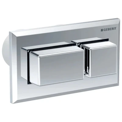 Image of Geberit Pneumatic Square Dual Flush Plate For Sigma Concealed Cistern Gloss Chrome (116.054.21.1)