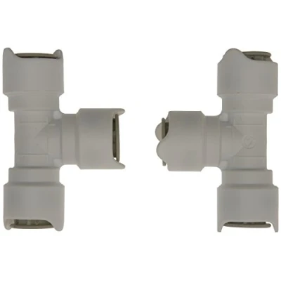 Image of Whale Equal Tee Piece Connector (Pack of 2) Black