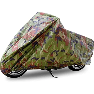 Image of ANFTOP Waterproof Motorcycle Cover Large Camouflage Color UV Rain Protective Dustproof Breathable Scooter Motorbike With Carry Bag Outdoor L