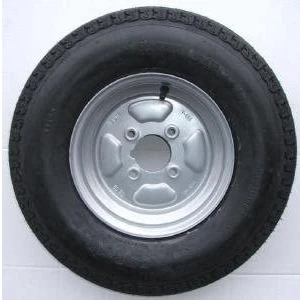 Image of leisure MART 500 x 10 inch trailer wheel and tyre with 8 ply 4 PCD Pt no. LMX266 PLEASE DO NOT BUY UNTIL YOU HAVE CHECKED YOUR