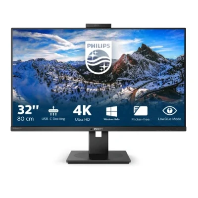 Image of Philips 329P1H 32 Inch 4K UHD Monitor, 60Hz, 4ms, IPS, USB C Dock, WebCam, Speakers , Height Adjust (3840 x 2160, 350 cd/m² HDMI / DP 1.4 C)