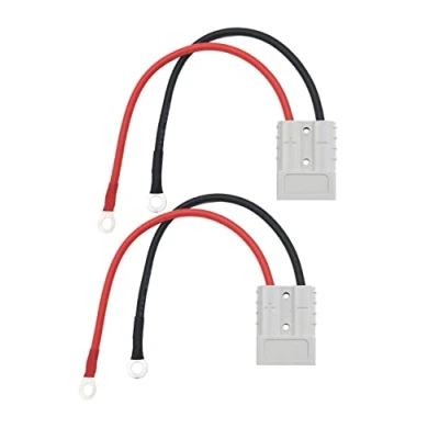 Image of Bohaner 50A Battery Connector,Battery Quick Connect Disconnect Connector Plug with 10AWG O Ring Cable, for Electric Forklift, Motorhome, Tractors (Gray 50A+10AWG Cable)