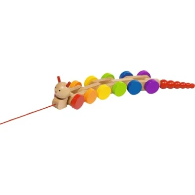 Image of Goki 54960 Caterpillar Nila, Pull Along Animal, Multicolor