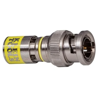 Image of Klein Tools VDV813 607 Universal BNC Compression Coax Connector, for RG6/6Q Coaxial Cables, Male, 10 Pack