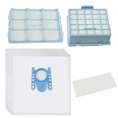 Image of SPARES2GO Dust Bags &amp; Micro HEPA Filter Kit for Bosch BSG6 BSGL3 BSGL4 Series Vacuum Cleaner (Pack 4 3 Filters)
