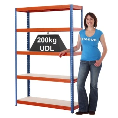 Image of BiGDUG 5 Level Steel Shelving Garage Storage Racking Boltless (1780h x 1200w 400d mm)