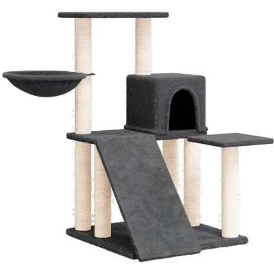 Image of vidaXL Cat Tree with Sisal Scratching Posts Dark Grey 82 cm