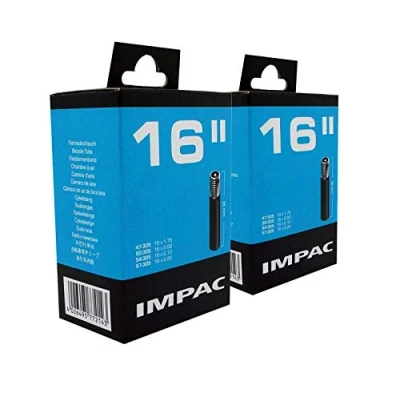 Image of Impac 2 Pack Cycle Tubes 16&quot; Schrader Valve (Car Type Valve) 16 x 1.75 2.25 (47 305/57 305)