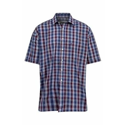 Image of Champion Mens Whitby Country Casual Short Sleeve Shirt Red Check 3XL