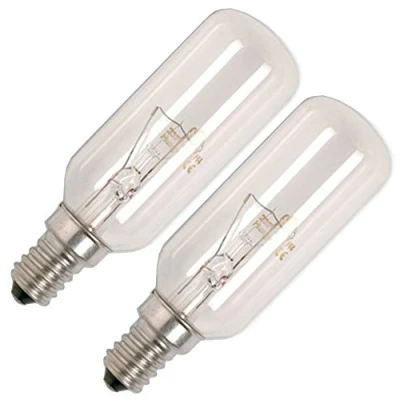 Image of SPARES2GO Universal SES E14 T25 Cooker Hood Lamp Light Bulb (40W, Pack of 2)