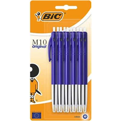 Image of BIC M10 Medium Ballpoint Pens 1 Pack of 10 Blue