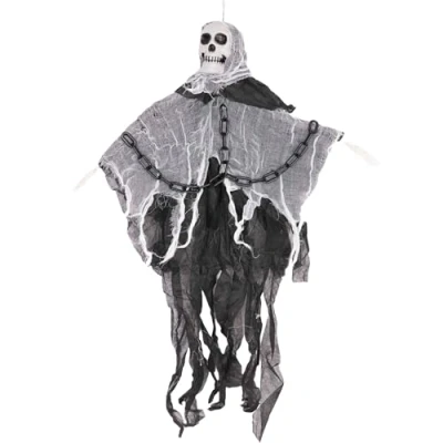 Image of Halloween Hanging Ghost Skeleton Black 90cm Chain Decorations Prop Spooky Horror Scary Chained Arms