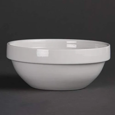 Image of Olympia Stacking Bowls 130mm 380Ml Porcelain White Kitchen Dish Restaurant 12pc