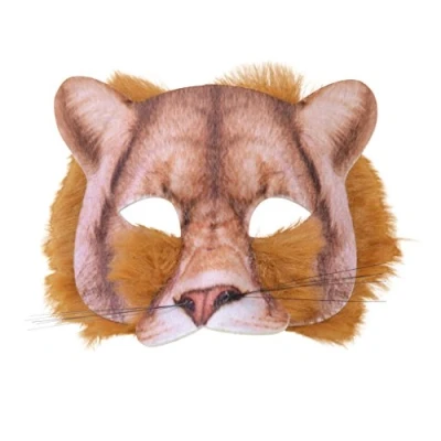 Image of Forum Novelties X78698 Fur Mask Lion Face Realistic Look 1pc, unisex adult, Multi Colour, One Size