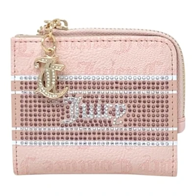 Image of Juicy Couture Women&#039;s L Zip Card Case Wallet, Fashion Statement Powder Blush, Bifold