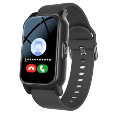 Image of Elderly Smart Watch With Fall Detection, SOS Personal Alarm for Elderly, Alert Detector Seniors, GPS Tracker Watch, Detection Smartwatch,Black