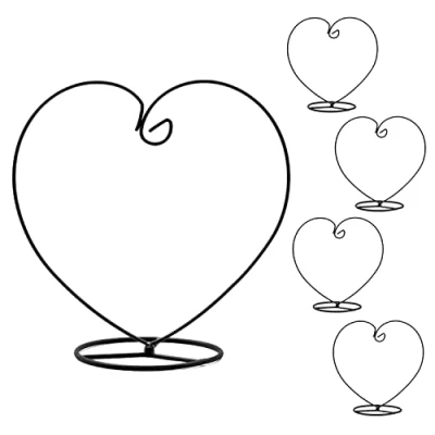 Image of Eidoct Ornament Display Stand, Heart Shaped Iron Hanging Stand Rack Holder for Home Wedding Decoration, Glass Globe and Witch Ball(Without Bottle) (5)