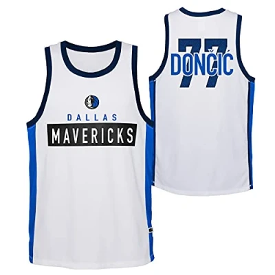 Image of Outerstuff Luka Doncic #77 Dallas Mavericks Sideline Crew Neck Shooters Tanktop L
