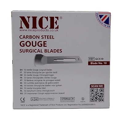 Image of 50 x NICE No.10 Gouge Sterile Carbon Steel Blades GCS10 for Manicure and Pedicure