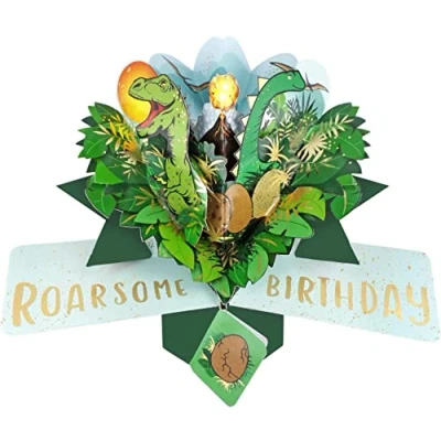 Image of Roarsome Birthday Pop Up Greeting Card with Dinosaurs 3D Cards POP232