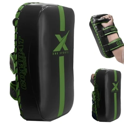 Image of Xn8 Sports Muay Thai Pads Strike Shield Kickboxing Curved For MMA Boxing Martial Arts Taekwondo Karate Target Punching (Sold as a single) (Green)
