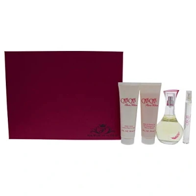 Image of Paris Hilton Can For Women 4 Pc Gift Set 3.4oz EDP Spray, 0.34oz 3oz Body Lotion, Bath and Shower Gel