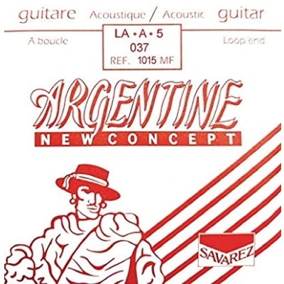 Image of Savarez single string for acoustic guitar Argentine A5 .037 Light 1015MF with loop end (from set 1510MF)